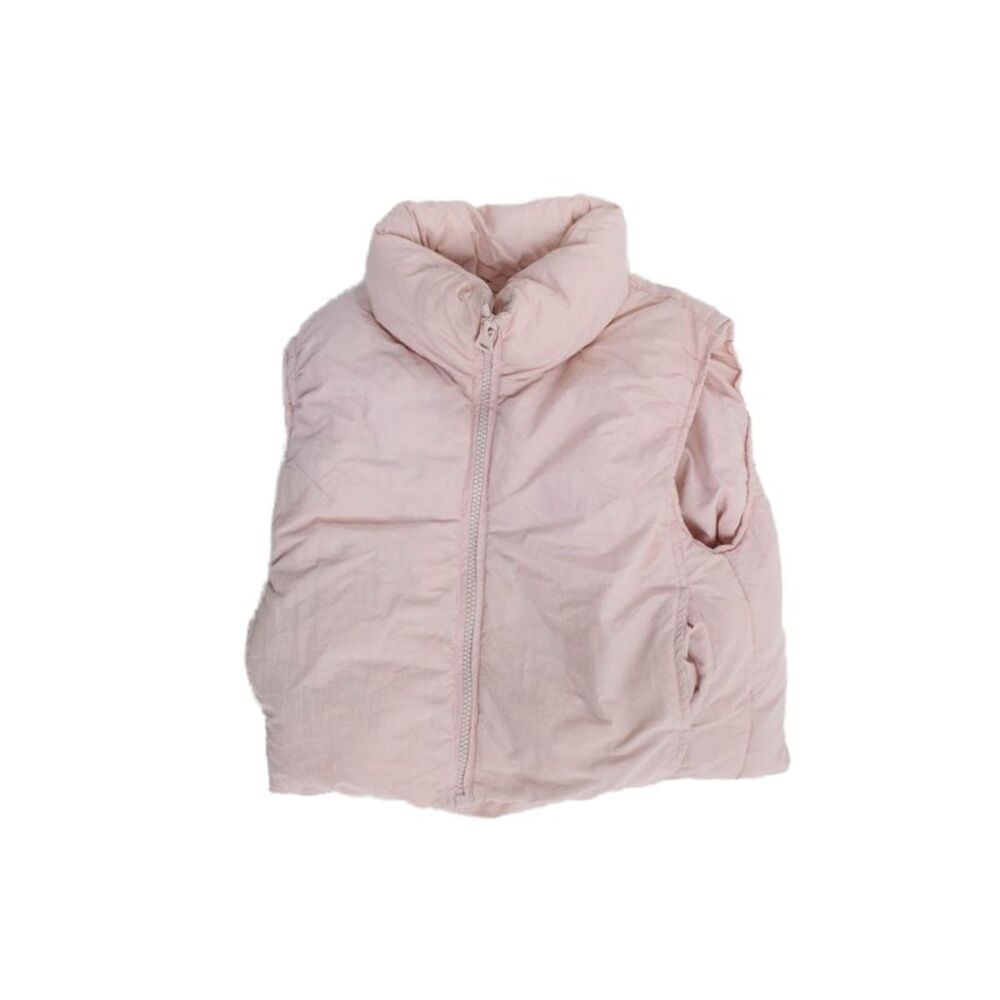 Zara Childrens Girls Full Zipper Puffer Vest Jacket Pink Size 6-7